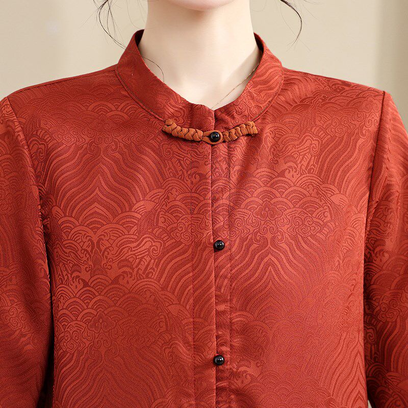 妈妈夏装套装新中式国风女装新款七分袖上衣中老年春夏季衬衫外套,淘宝优惠券,粉丝福利购,淘宝优惠卷