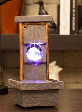 创意欧式流水加湿器水景客厅办公室家居桌面装饰开业招财礼品摆件