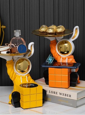 入户玄关钥匙收纳摆件轻奢太空兔子客厅鞋柜家居装饰乔迁新居礼品