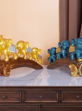 创意中式大象摆件家居装饰品玄关电视柜酒柜招财简约乔迁新居礼品