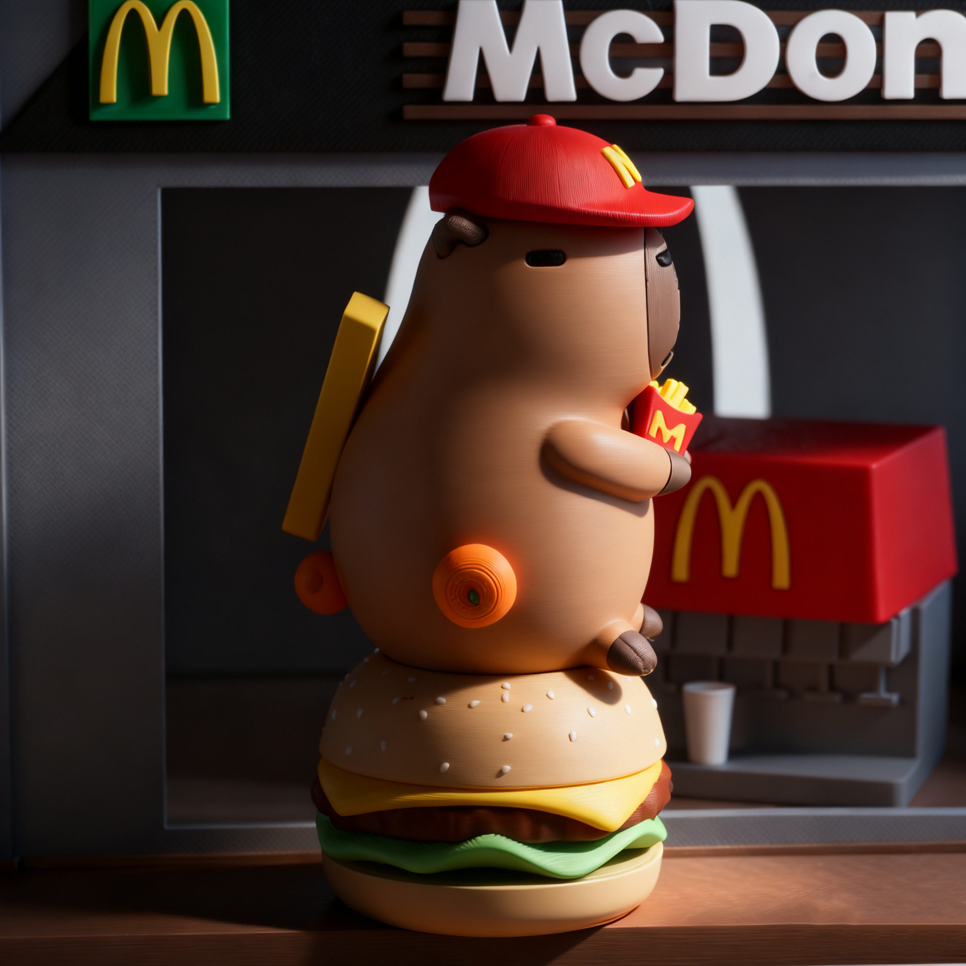 卡皮巴拉麦麦汉堡豚磁吸玩具创意3D打印桌面摆件儿童手办周边彩盒,淘宝优惠券,粉丝福利购,淘宝优惠卷