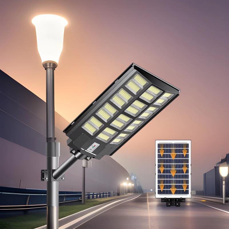 新款太阳能路灯庭院灯LED大功率户外灯人体感应一体化超亮 - 图0