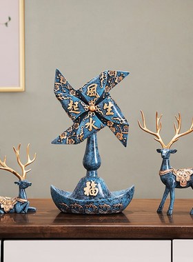 风生水起摆件鹿酒柜玄关创意装饰品家居客厅中式乔迁新居开业礼物