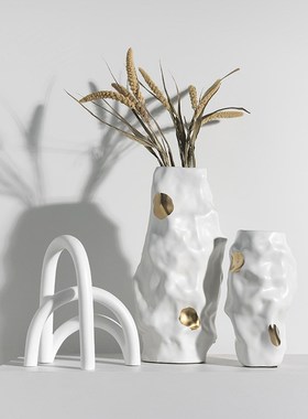 极简北欧几何弧线创意雕塑书柜酒柜软装饰品摆件家具样板间配饰