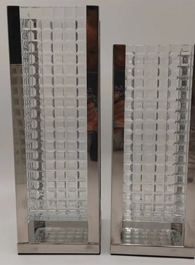 现代简约创意玻璃花器花瓶样板房售楼处桌面茶几电视柜软装饰品