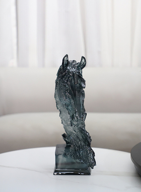 现代轻奢办公室马头雕塑摆件玄关客厅酒柜电视柜别墅开业艺术装饰