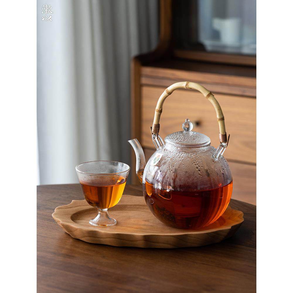 漱以耐热玻璃壶高硼硅玻璃竹节提梁壶明火电陶炉900mL烧水壶茶壶,淘宝优惠券,粉丝福利购,淘宝优惠卷