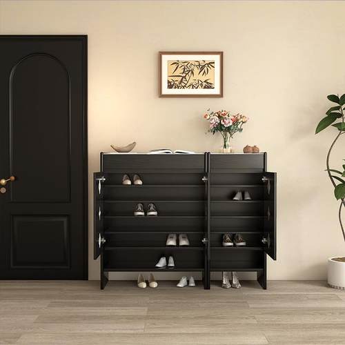 PH家居法式复古中古入户鞋柜玄关柜实木小户型家用收纳柜 - 图2