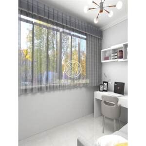 摩力克窗帘窗纱成品定制轻奢简约现代客厅卧室半透纱透光不透人