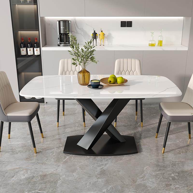 现代简约岩板餐桌椅组合意式极简轻奢长方形西餐桌小户型家用餐桌,淘宝优惠券,粉丝福利购,淘宝优惠卷