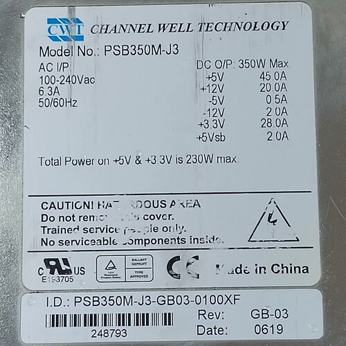 议价：服务器工控机CWT公司PRB910MH-J3电源框PSB35 - 图1