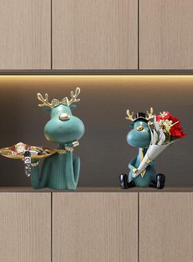 钥匙收纳玄关摆件托 托盘入户轻奢高档客厅乔迁新居礼物鞋柜装饰