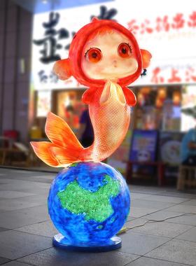 户外大型彷真龙虾玻璃钢雕塑摆件海洋馆酒店大堂装饰品景观小摆件