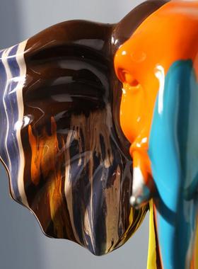 现代抽象艺术淋色大象创意摆件招财家居客厅玄关酒柜轻奢软装饰品