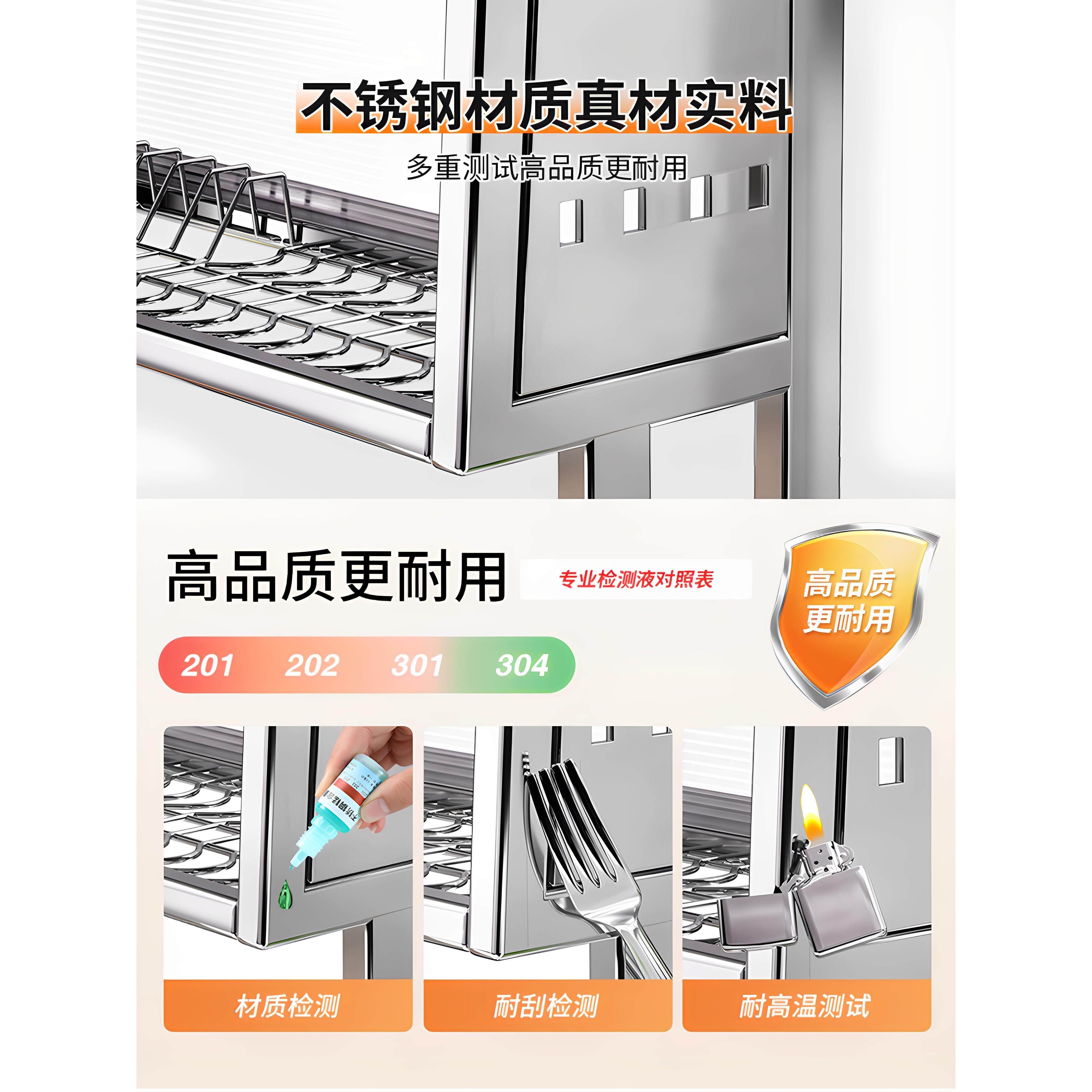 优勤厨房不锈钢水槽置物架碗碟收纳洗碗槽防尘碗柜多功能沥水架,淘宝优惠券,粉丝福利购,淘宝优惠卷