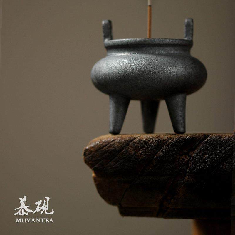 慕砚陶瓷香炉熏香炉沉檀三足供佛焚香炉线香插家用禅意茶道小香炉,淘宝优惠券,粉丝福利购,淘宝优惠卷