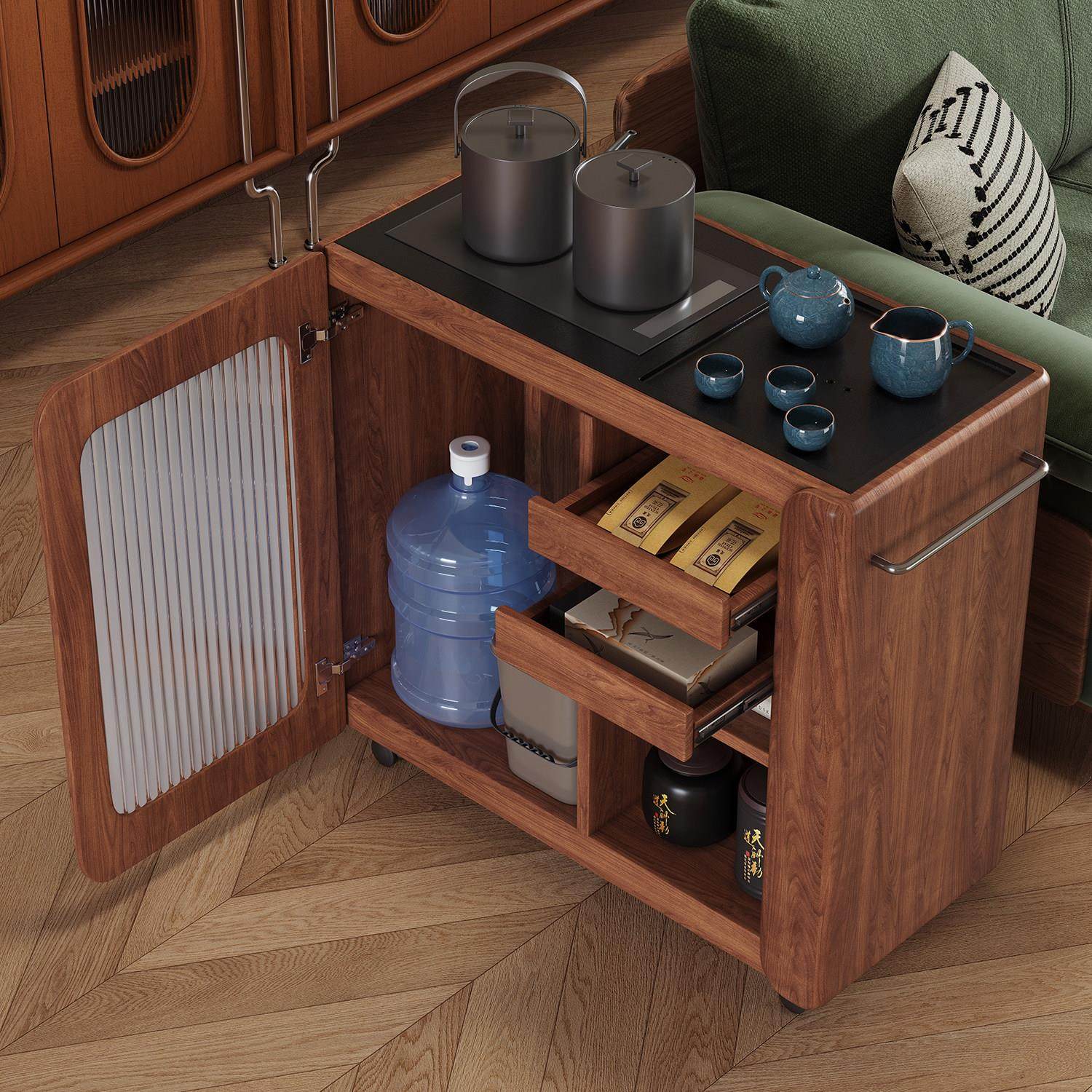 旺拓实木移动茶水柜烧水壶一体边几阳台茶几家用客厅沙发侧边茶几,淘宝优惠券,粉丝福利购,淘宝优惠卷