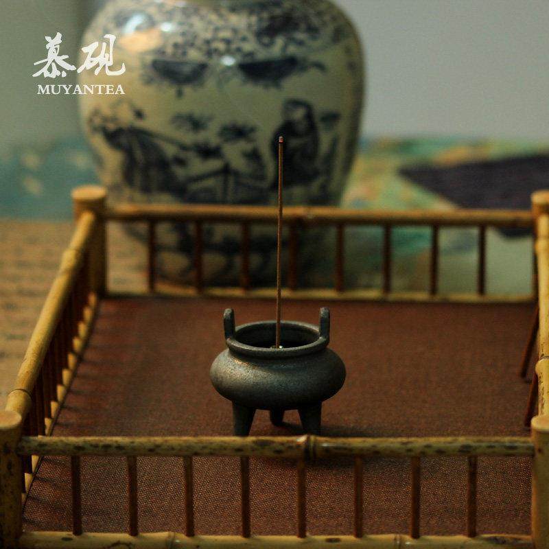 慕砚陶瓷香炉熏香炉沉檀三足供佛焚香炉线香插家用禅意茶道小香炉,淘宝优惠券,粉丝福利购,淘宝优惠卷