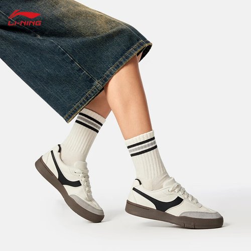 李宁板鞋征荣92滑板2025新款百搭低帮舒适耐磨运动休闲鞋子女鞋子 - 图0