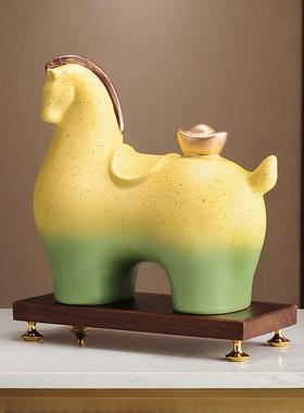 马上有钱摆件客厅博古架酒柜电视柜高档装饰品办公室乔迁开业礼物