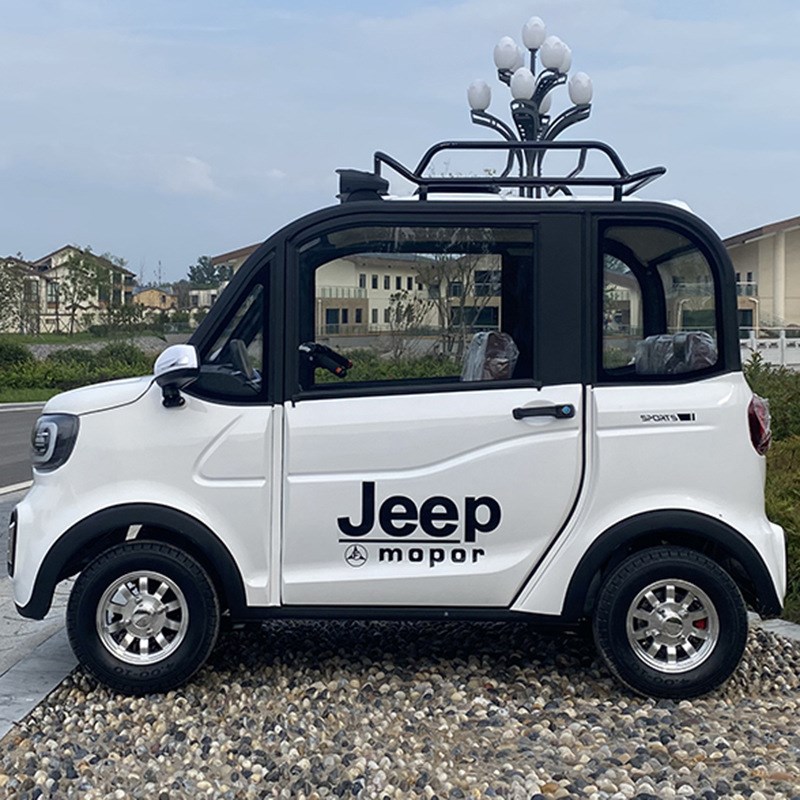 家用电动四轮轮车新能源小型迷你男女士接孩子全封闭代步车 - 图0