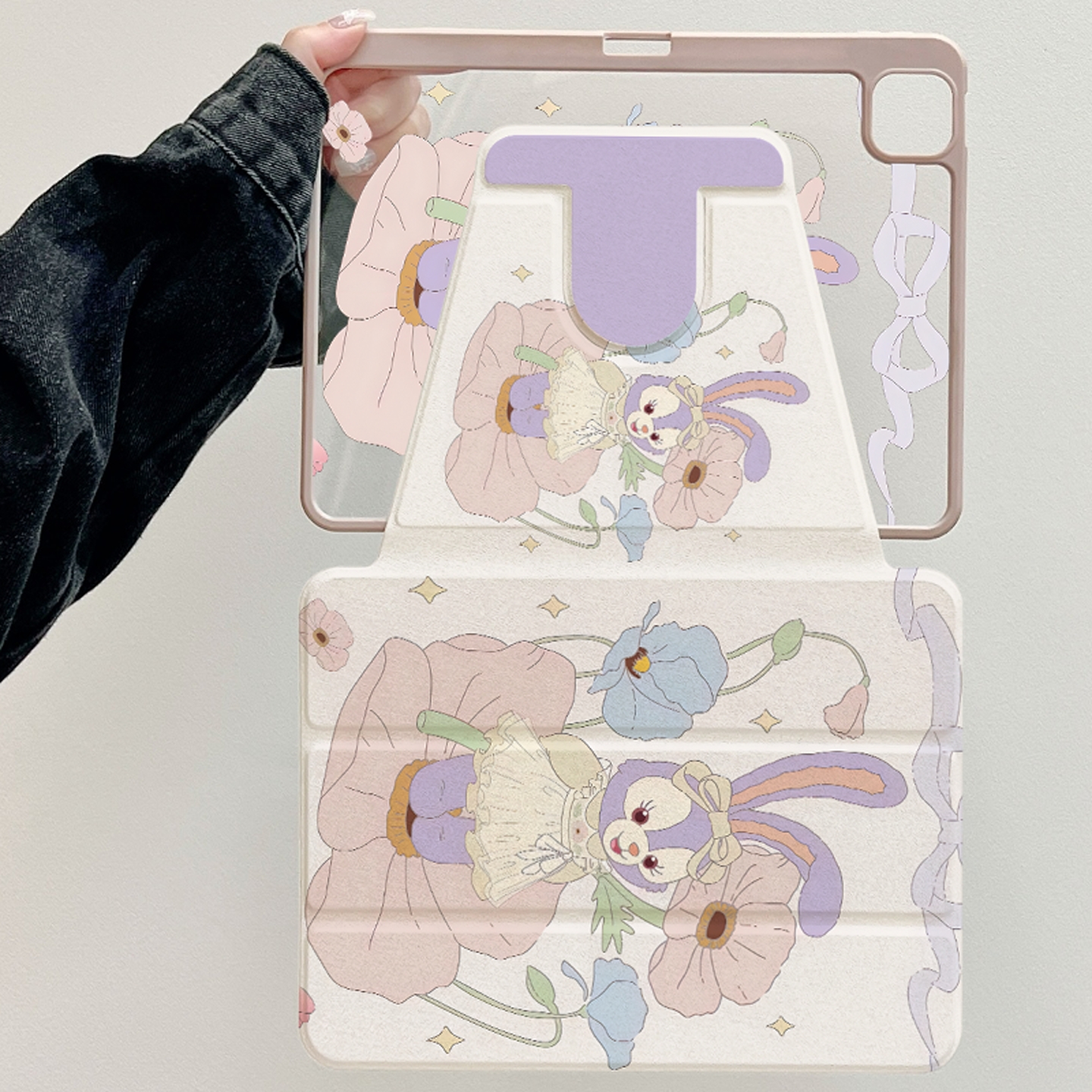 适用苹果ipad pro11保护套air平板带笔槽磁吸三折蚕丝纹全包翻盖式mini防弯防摔亚克力360度旋转iPad保护壳 - 图2