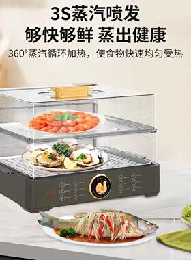 谷格德国多功能料理电蒸箱电蒸锅多用途锅家用小型透明大容量GB49