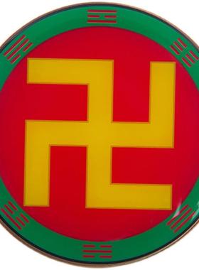 新款8.2cm黄铜万字符房屋缺补角牌黄红白绿黑卐贴现货批量可定制