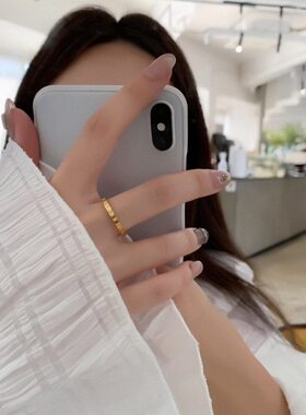 大码戒指女胖妹妹2024新款简约满圈爱心时尚个性胖人粗手食指指环