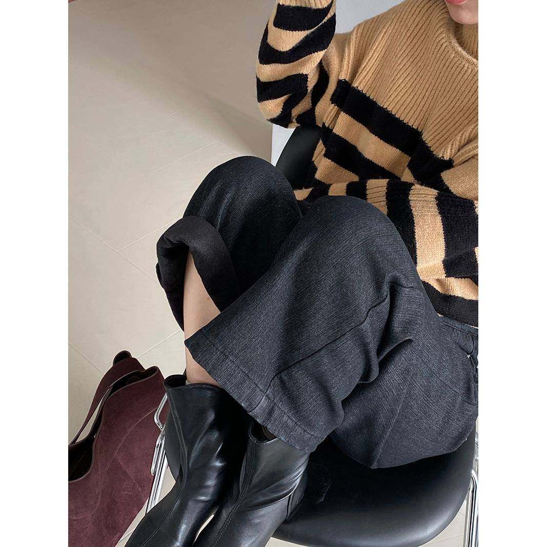 江左 新晋裤王 加绒直筒黑色高腰显瘦九分牛仔裤女冬百搭裤子6132,淘宝优惠券,粉丝福利购,淘宝优惠卷