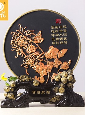 创意玄关摆件家居装饰品客厅卧室A酒柜炭雕工艺品博古架家庭小摆