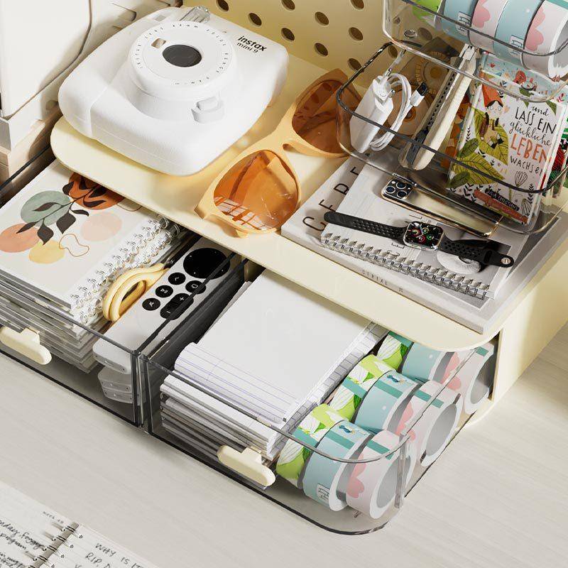 Desktop hole board storage rack vertical punch-free storage desk creative desk storage box partition desk box