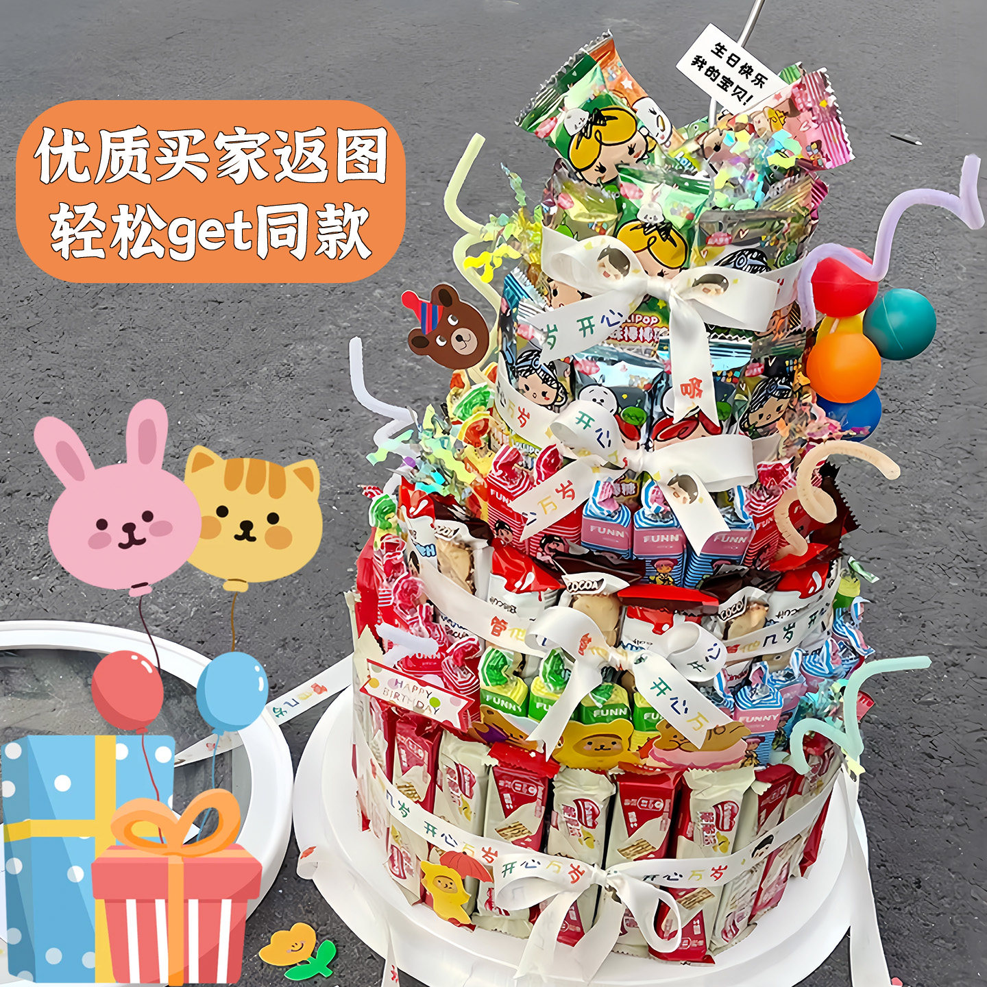 小红书同款零食生日蛋糕DIY材料模型泡沫胚儿童仪式礼物摆件道具,淘宝优惠券,粉丝福利购,淘宝优惠卷