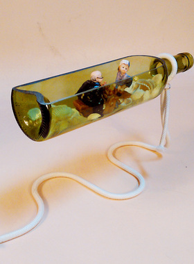 新品上市创意悬浮酒瓶微景观道具桌面装饰摆件生态园艺造景器皿