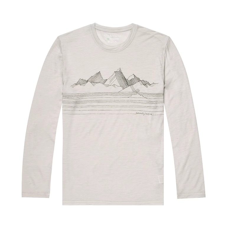 天赋灵感男士山脉印花户外运动休闲排汗吸汗速干温控圆领长袖T恤,淘宝优惠券,粉丝福利购,淘宝优惠卷