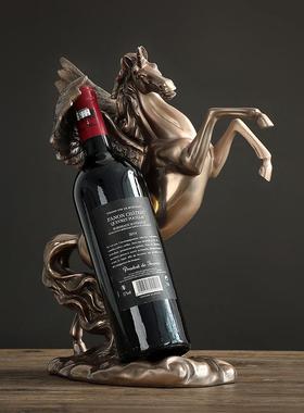 创意欧式马红酒架摆件客厅电视柜酒柜装饰工艺品摆设乔迁新居礼品