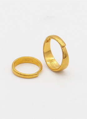 时尚日韩沙金戒指男女情侣对戒活口镀金结婚仿Q真黄金戒指饰品礼