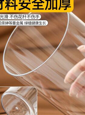 花摆件客厅插花玻璃亚克力透明醒花桶富贵竹百合水养轻奢圆柱筒