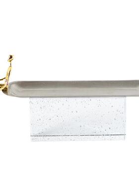 轻奢小金人水晶底座金属果盘摆件样板房客厅酒店玄关酒柜家居饰品