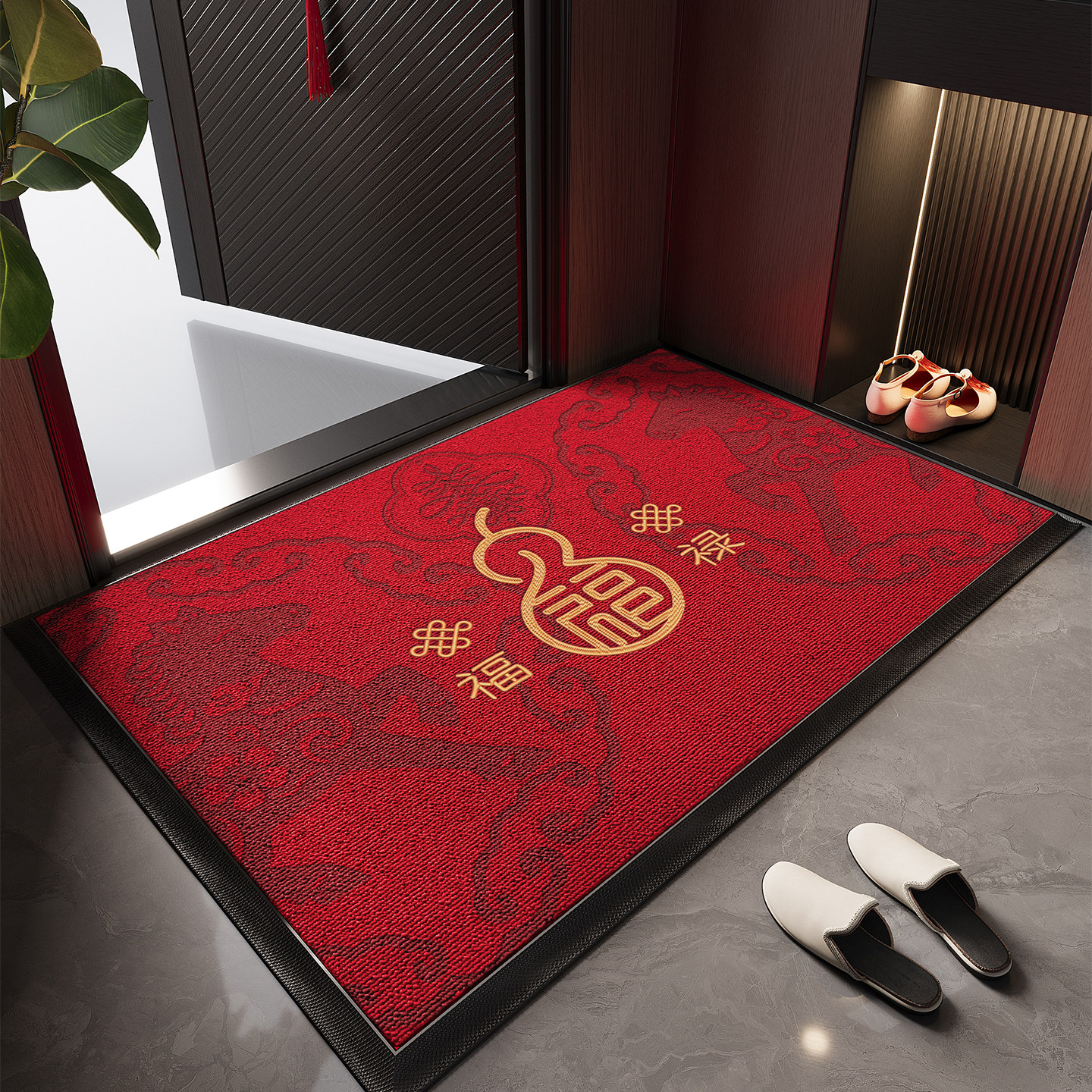入户门地垫玄关进门防滑脚垫马年红色大门口除尘耐磨耐脏除尘地毯,淘宝优惠券,粉丝福利购,淘宝优惠卷
