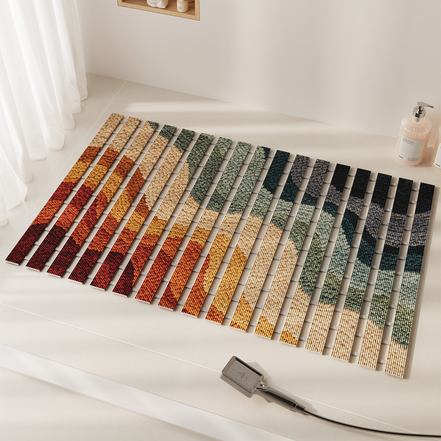 Bathroom non-slip floor mats, bathroom hollow draining and waterproof foot mats, bathroom children's and pregnant women's bath anti-fall carpets