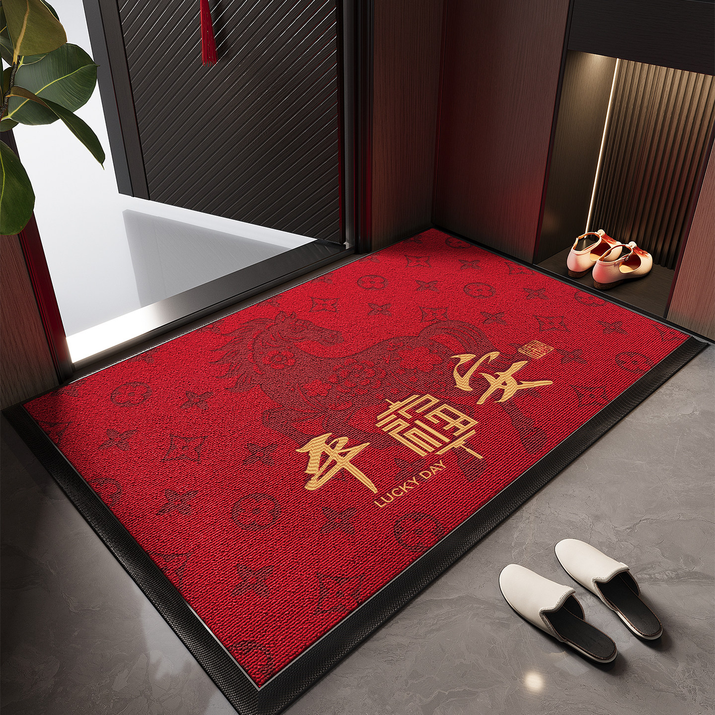 大门口除尘马年红色入户门地垫玄关进门防滑脚垫耐磨耐脏除尘地毯,淘宝优惠券,粉丝福利购,淘宝优惠卷