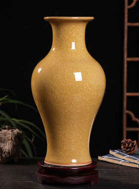 样板房酒店新中式摆件博古架装饰品陶瓷器青O瓷花瓶仿古瓷瓶工艺