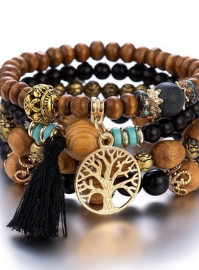 傣族云南民族手链男女闺蜜情侣手饰配饰西双版纳旅游Y多层叠戴珠