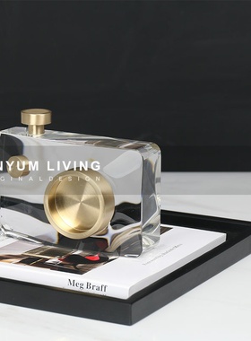 现代创意a水晶相机摆件样板房间桌面博古架软装饰品售楼处家居摆