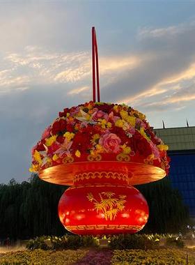 定制大型花篮雕塑玻璃钢户外广场公园国庆节日开业庆典装饰摆件