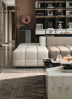 轻奢极简现代豹子桌面家居软装样板间售楼处玄关T茶几卧室边几饰