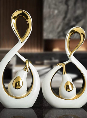 轻奢高档电视柜摆件现代创意客厅电视柜J酒柜玄关装饰品工艺品摆