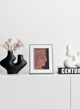 侘寂风高级感艺术异形装饰品摆件陶瓷创意软装花瓶酒书柜抽象摆设