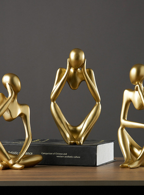 现代简约抽象人物艺术树脂摆件装饰酒柜玄关客厅书架桌Z面家居装